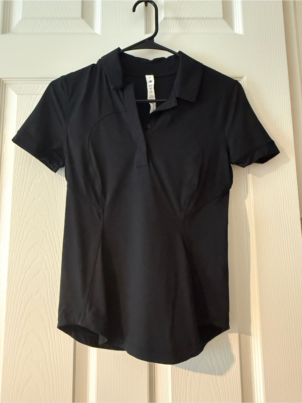 lululemon athletica Black Short Sleeve Button-Down Polo
